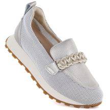 Women's leather sports shoes lords gold Cambell 19392