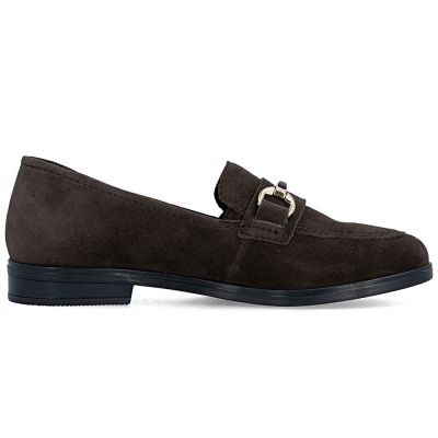 2. Women's brown suede leather loafers Rieker 46262-25