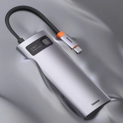 22. Baseus Metal Gleam Series 5-in-1 Multifunctional HUB USB Type C - USB Type C Power Delivery 100 W / HDMI 4K 30 Hz / 3x USB 3.2 Gen 1 (CAHUB-CX0G)
