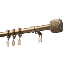 Extendable Single Curtain Rod Ø 19 mm OMEGA Gold 140–220 cm with Rings KOWALSKI
