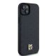 4. DKNY Leather Pattern Metal Logo MagSafe Case for iPhone 15/14/13 - Black
