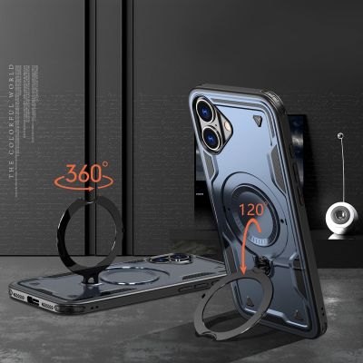 3. Hybrid Armor Trendy Case with MagSafe for iPhone 16 Plus - Blue