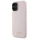 9. Guess Silicone Script Metal Logo & Frame iPhone 16 Plus Case - Pink