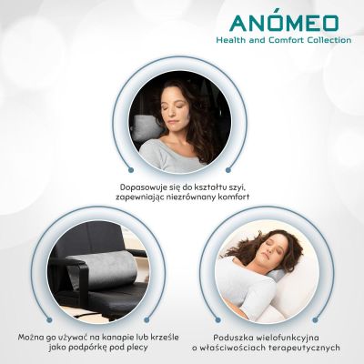 4. Small Half-Roll Head Support Pillow ANOMEO