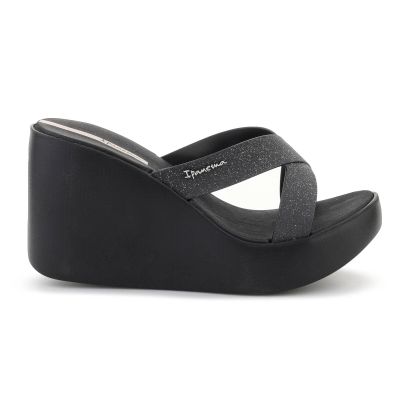 6. IPANEMA HIGH FASHION II SLIDE FEM BLACK/GLITTER/BEIGE 83646-BQ589
