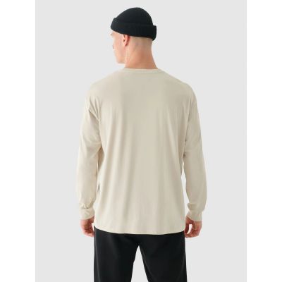 5. Men's oversized longsleeve with print 4F 4FRAW24TLONM502-12S