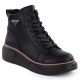 8. Black Women’s Leather Wedge Ankle Boots Filippo DBT6452