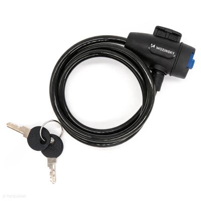 Wozinsky WZR-K3 Cable Bicycle Lock with Key 90 cm - Black