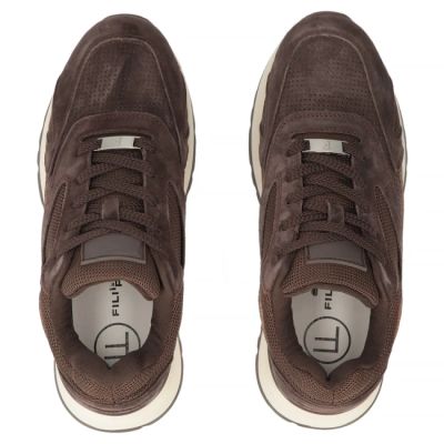 5. Leather sneakers suede brown shoes Filippo DP7728/26