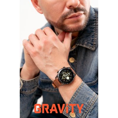 2. Smartwatch Gravity Black 2 Straps GT10-4