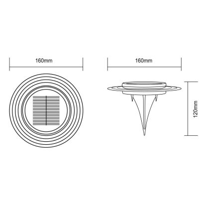6. SOLAR DISC LAMP 28 LEDS FOR GROUND OR WALL MOUNTING