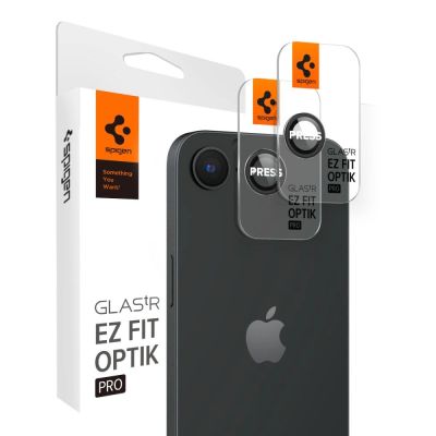 Spigen Optik Pro GLAS.TR "Ez Fit" Camera Cover 2-pack for iPhone 16e / 17e - Black