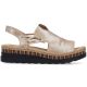 2. Rieker V7972-60 women's gold wedge sandals