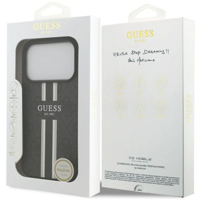 8. Guess 4G Printed Stripes MagSafe case for iPhone 17 Pro - black