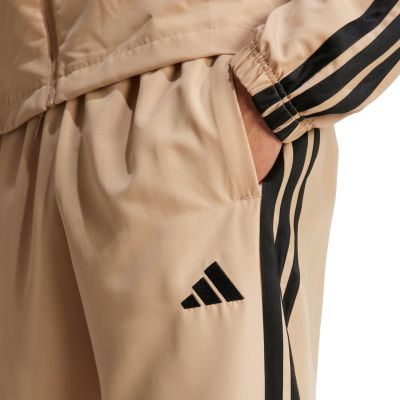 15. Men's adidas Sportswear Basic 3-Stripes Woven Tracksuit Beige JX3149