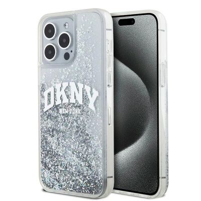 DKNY Liquid Glitter Big Logo Case for iPhone 15 Pro Max - White