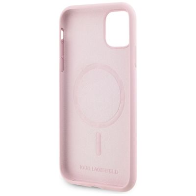 7. Karl Lagerfeld Silicone Karl&Choupette MagSafe iPhone 11 Case - Pink