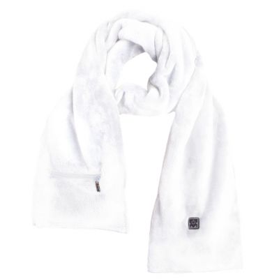 8. Glovii GA1W Body Protection Item for Winter Sports – Heated Scarf, Skiing, Snowboarding, Unisex, Polyester, White