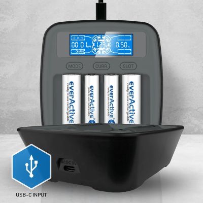 5. EVERACTIVE USB-C Ni-MH Battery Charger NC1000MV2