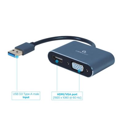 2. I/O ADAPTER USB3 TO HDMI/VGA/GRAY A-USB3-HDMIVGA-01 GEMBIRD