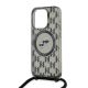 5. Karl Lagerfeld IML Crossbody Monogram Karl & Choupette Head MagSafe Case for iPhone 15 Pro - Black
