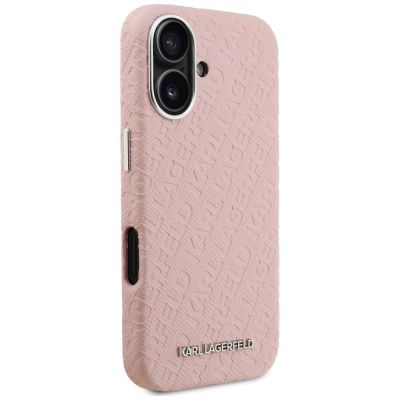 4. Karl Lagerfeld FW Stamped Karl MagSafe iPhone 16 Case - Pink