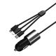 8. Dudao 3in1 USB car charger 3,4 A built-in cable Lightning / USB Type C / micro USB black (R5ProN black)