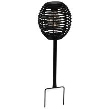 PROGARDEN BLACK RATTAN SOLAR BALL LAMP