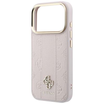 6. Guess Stripe Peony 4G Logo MagSafe Case for iPhone 17 Pro Max / 18 Pro Max - Pink