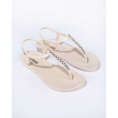 3. Ipanema Sandal Class women's beige flip-flop sandals with rhinestones