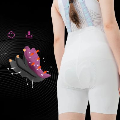 4. Rockbros YDDK017-1 TVI Women's Cycling Shorts with Bib and Pad Size S - White