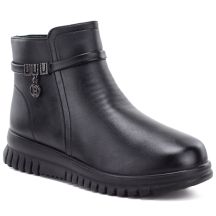 Comfortable women's ankle boots with a wedge, black Potocki PT16397