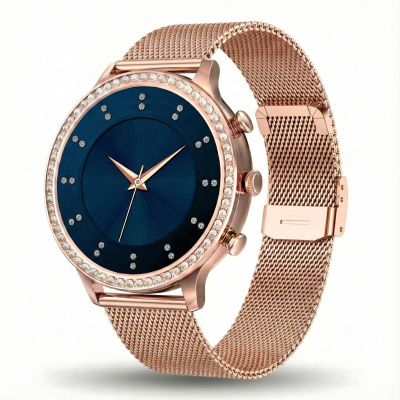 4. Smartwatch Gravity Rose Gold Strap and Bracelet GT5-8