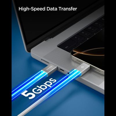 6. Spigen Essential EB10015CC USB-C / USB-C 100W 150cm Cable - White