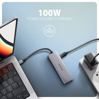 4. Axagon HMC-5H60 Wired Docking Station USB 3.2 Gen 1 (3.1 Gen 1) Type-C Gray