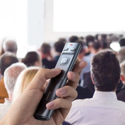 8. Baseus Orange Dot Wireless Presentation Laser Pointer - Gray (with battery)