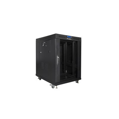 2. LANBERG FLOOR RACK CABINET 19" 15U 800X1000 GLASS DOOR LCD BLACK FF01-8015-12BL (FLAT PACK)