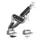 Ergo Office ER-446 universal desk mount for two monitors, gas spring 17"-35" 15kg, VESA 75x75 / 100x100