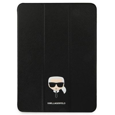Karl Lagerfeld Saffiano Karl Head Book Cover for iPad Pro 11" - Black