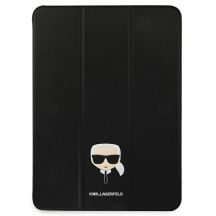 Karl Lagerfeld Saffiano Karl Head Book Cover for iPad Pro 11" - Black