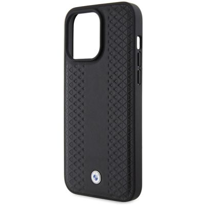 6. BMW Leather Diamond Pattern case for iPhone 15 Pro - black
