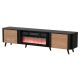 VOLARE TV cabinet 200x39x49 black/walnut + fireplace