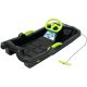 7. PLASTIC SLED WITH BRAKE AND HANDLEBAR ADAŚ 84x43x25CM BLACK WITH GREEN