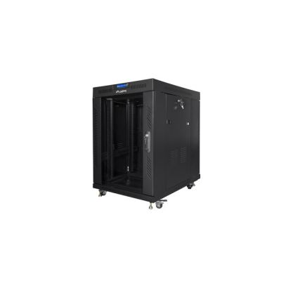 2. LANBERG FLOOR RACK CABINET 19" 15U 600X800 GLASS DOOR LCD BLACK FF01-6815-12BL (FLAT PACK)