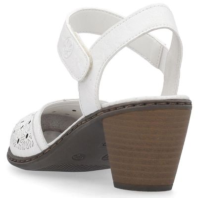 48. Rieker W RKR650 comfortable leather sandals white