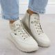 7. Women's leather waterproof boots cream Remonte Rieker D2V71-80