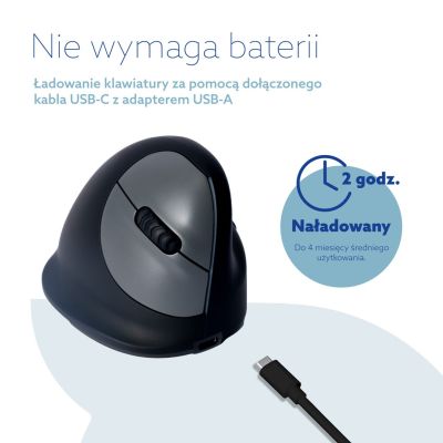 25. Ergonomic mouse R-Go Maus HE ergonomisch rechts Bluetooth mittel schwarz/sil retail
