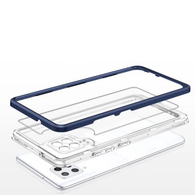 5. Clear 3in1 Case for Samsung Galaxy A42 5G Frame Gel Cover Blue