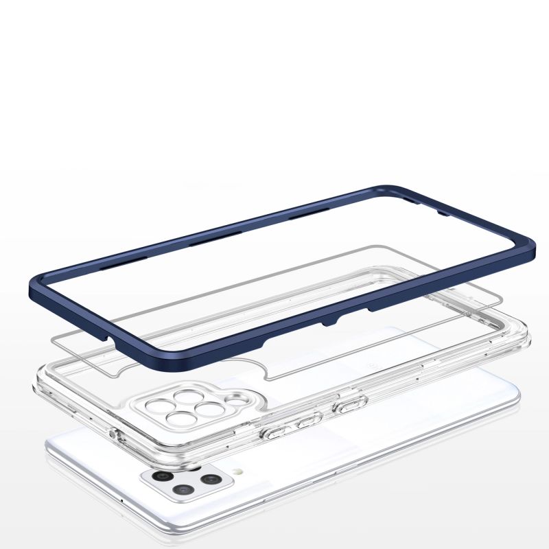 5. Clear 3in1 Case for Samsung Galaxy A42 5G Frame Gel Cover Blue