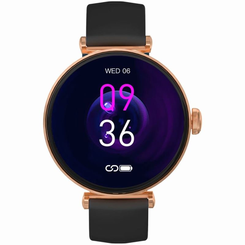 4. Smartwatch Gravity Rose Gold Black 2 Straps GT26-3